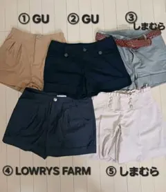 ショートパンツ 5点セット GU LOWRYS FARM しまむら S M Lのサムネイル