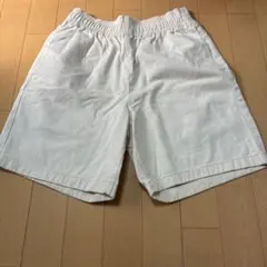 GUホワイト ハーフパンツ ウエストゴム