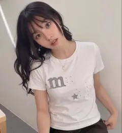 muahmuah ドットスターパッチ半袖Tシャツ ホワイトのサムネイル