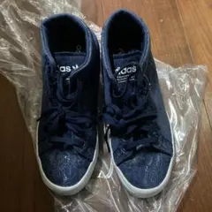 adidas ネイビー ハイカットスニーカー 22.5
