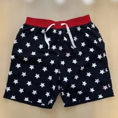 プチバトー　星柄水着 140cm ブラック/ホワイト/レッド