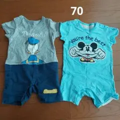 ディズニー☆ドナルドダック☆ミッキーマウス☆ロンパース☆70cm