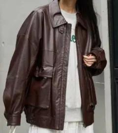 FREAK'S STORE ダークブラウン フェイクレザージャケット