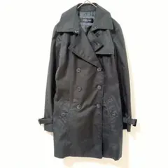 ミッシェルクラン トレンチコート 黒色　36 ダブルブレスト　ウエストベルト付のサムネイル