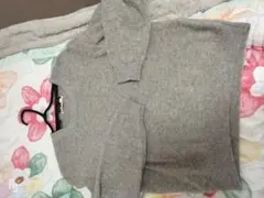 UNIQLO茶グレー ウール混紡 長袖セーター Mサイズ