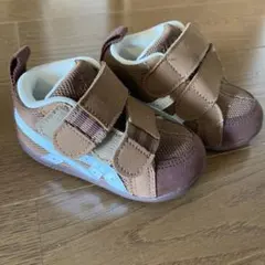 アシックブラウン ベビーシューズ ベルクロストラップ12.5cm