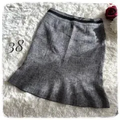 【22 OCTOBRE】ツイード調 スカート グレー系 ◆38 （M）裏地あり
