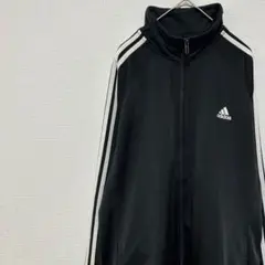 adidas トラックジャケット 黒 3本ライン 古着