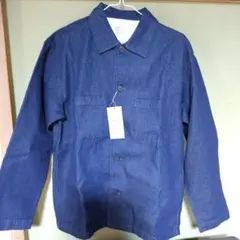 無印良品 木の実から作ったカポック混 デニムしシャツジャケット ダークネイビー
