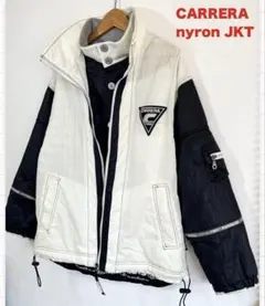 美品】Carrera ナイロンジャケット M 白黒 ヴィンテージ 90s