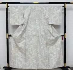 ち*2様 紬 単衣仕立て 幾何学模様 着物 正絹 広衿