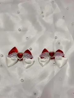 量産型天使の羽リボン 赤 レッド