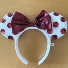 ディズニー 水玉 ドット スパンコール メタリック カチューシャ