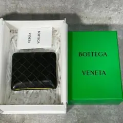 希少　BOTTEGA VENETA 二つ折り　財布　グリーン レザー