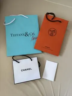 HERMES.Tiffany&Co.CHANEL ショッピングバッグセット