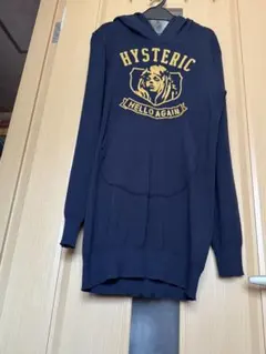 ヒステリックグラマーパーカーニットワンピースネイビー