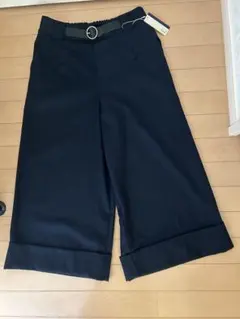 ガウチョパンツ ブラック ベルト付き