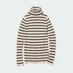 UNIQLO/メリノリブタートルネックセーター/Lサイズ/オフホワイト