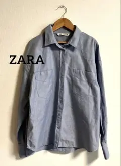 【ZARA】ライトブルー 長袖シャツ 2ポケット
