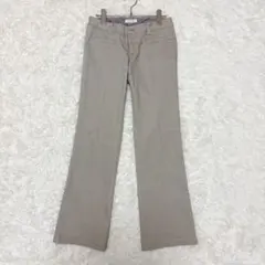 モガ ストレートパンツ センタープレス グレージュ(1) 上品 きれいめのサムネイル