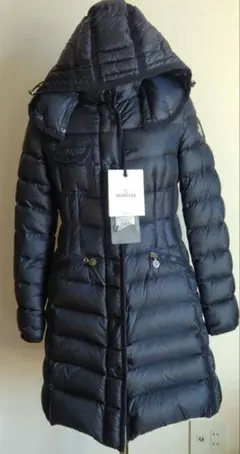 MONCLER　ネイビー フード付き ロングダウンジャケット