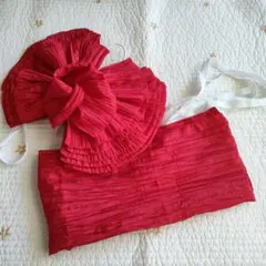 浴衣　ゆかた　帯のみ　赤　140前後　キッズ　未使用