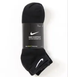 NIKE ナイキ 3足組 ロゴ ショート ソックス 靴下 黒 ブラック M