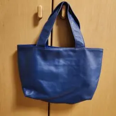 ブルー　青　トートバッグ　本革