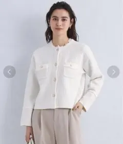 グリーンレーベルリラクシング　ツイード ニット ジャケット