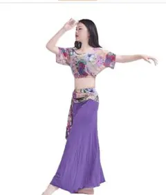 ベリーダンストップ+スカート+セーフティパンツ3ピースセット新春カラートレーニ