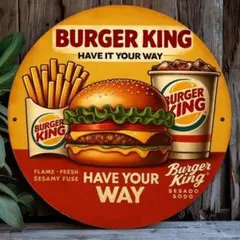 バーガーキング BURGER KING ブリキ看板 アメリカン雑貨 ダイナー