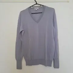 UNIQLO　薄紫 Vネック ニット Lサイズ