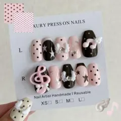 ネイルチップ y2k ウィッシュコア　星　音符　羽　韓国　ドット　現品