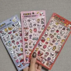 シール スヌーピー ぷくぷくシール 3枚セット