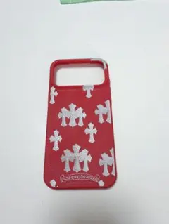 iPhone17Pro Max用赤いソフトケース 十字架デザイン