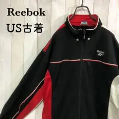 US古着リーボックReebokトラックジャケットジャージ刺繍ベクターロゴ短丈