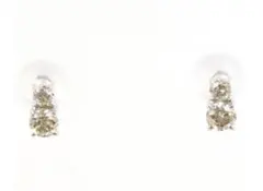K10WG ピアス ブラウンダイヤ ダイヤ 計0.10 ×2 総重量約0.3g