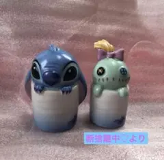 ♥️スティッチ&スクランプの陶器製 調味料入れ 2個セット インテリア