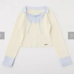 niceclaup シャツドッキングレイヤード風ニット