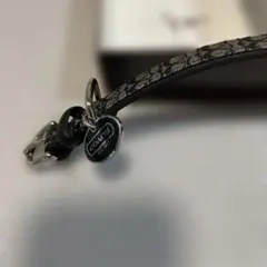 COACH ブラックレザー首輪 スタッズ付き