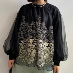AMERI LULA TULLE EMBROIDERY SKIRT 黒 M 美品 - メルカリ