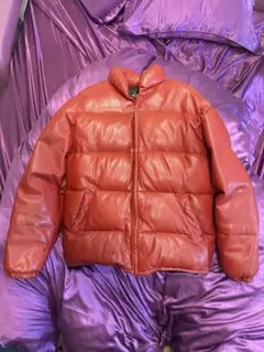 Schott ダウン　ラム　 美品　レッド　赤 レザーダウンジャケットのサムネイル