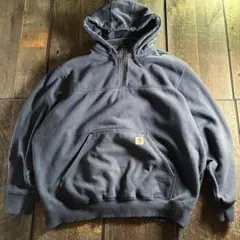 古着　オーバーサイズ　ハーフジップスウェット　カーハート　2XL ダークネイビー