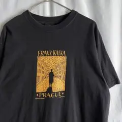 90s FRANZ KAFKA プリント Tシャツ L ブラック 黒