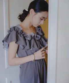 カスタネ frill gather all-in-one オケージョン L