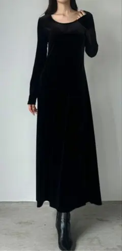 maison celon shirring drape velour dress - メルカリ