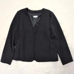 purelast ノーカラージャケット 15AR 大きいサイズ ネイビー