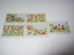美品 1950年代 フランス製◆ディズニー「白雪姫と7人の小人たち」5枚絵はがき 美品 1950年代 フランス製◇ディズニー「白雪姫と7人の小人たち」