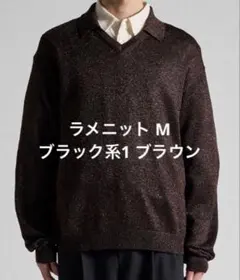 ブラウン M Parts Lab. パーツラボ メタリックニットポロシャツ ラメのサムネイル