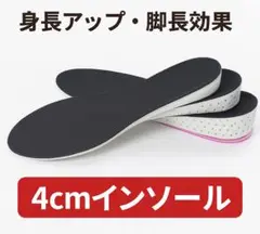 4cm 身長アップ インソール中敷き クッション衝撃吸収 かかとアップ 男女兼用